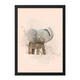 Cute Elephant Framed Wall Art, Nursery Decor, Watercolor Art Print, Baby Room Art, Animal Art, Childrens Room Decor, Kids Wall Art - Tawshia